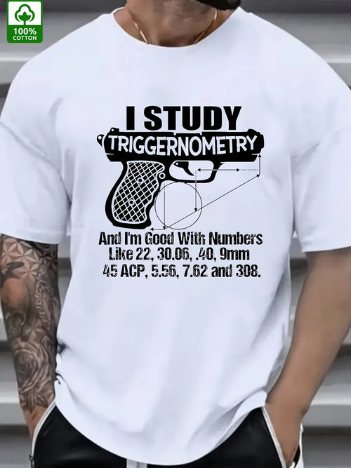 Summer Trend Men'S Cotton T-shirt, Letter Pattern Printing, Outdoor Wear Men'S Fashion Cotton T-shirt